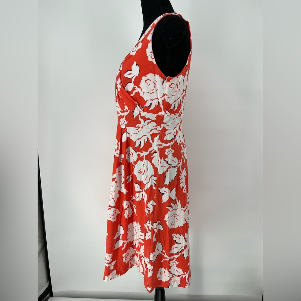 LANDS’ END NWOT ORANGE & WHITE ROSES SOFT COTTON BLEND SLIPON DRESS QUALITY MADE - Picture 6 of 8